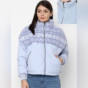 American Eagle Outfitters Teddybear Bomber Crop Oversized Fit Jacket Size Small